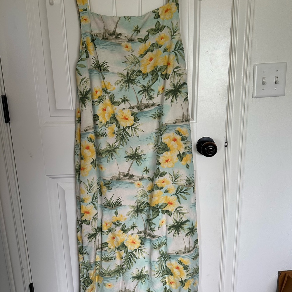 Coldwater Creek Floral Tropical Dress - Yellow and Green
